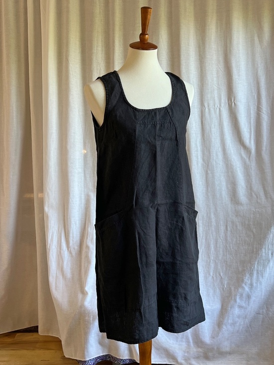 Eva Tralala Dresses & Skirts - Eva|Tralala Black Sleeveless Linen Dress - Scoop Neck